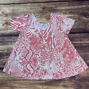 Loosey Goosey Couture Women's Tunic Top Size XL Retro Print Made in USA